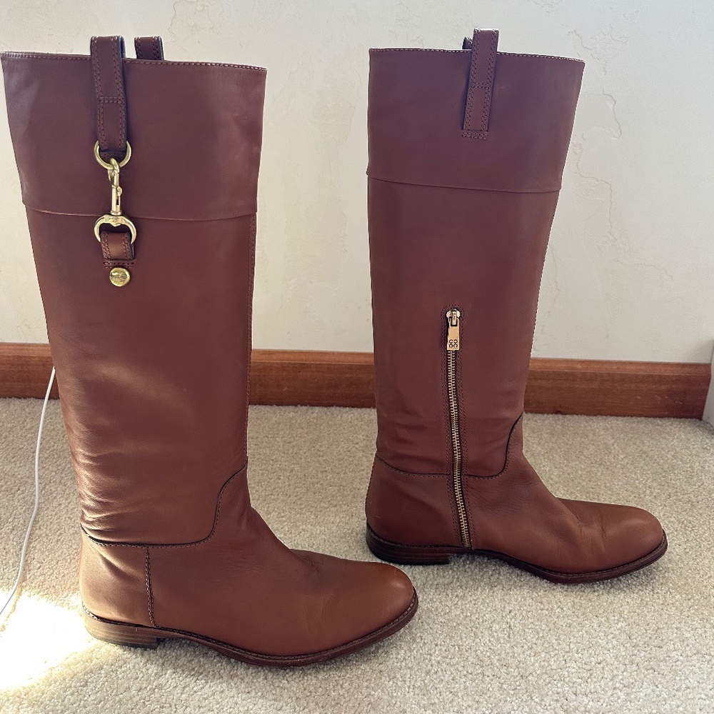 Coach Marta Cinnamon Riding Leather Boots
